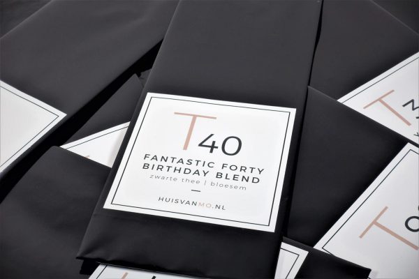 een super leuk kado deze 40 jaar verjaardagsthee T40 FANTASTIC FORTY BIRTHDAY BLEND