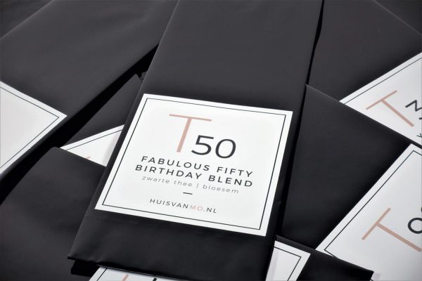 Super leuke en lekkere 50 jaar verjaardagsthee T50 FABULOUS FIFTY BIRTHDAY BLEND