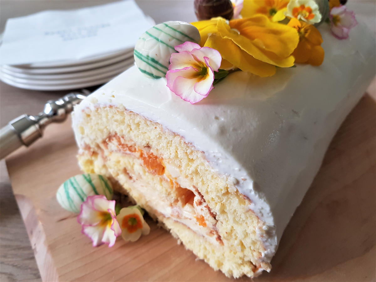 Biscuit rol 4 super mooie én lekkere biscuitrol met advocaat en mandarijntjes voor pasen