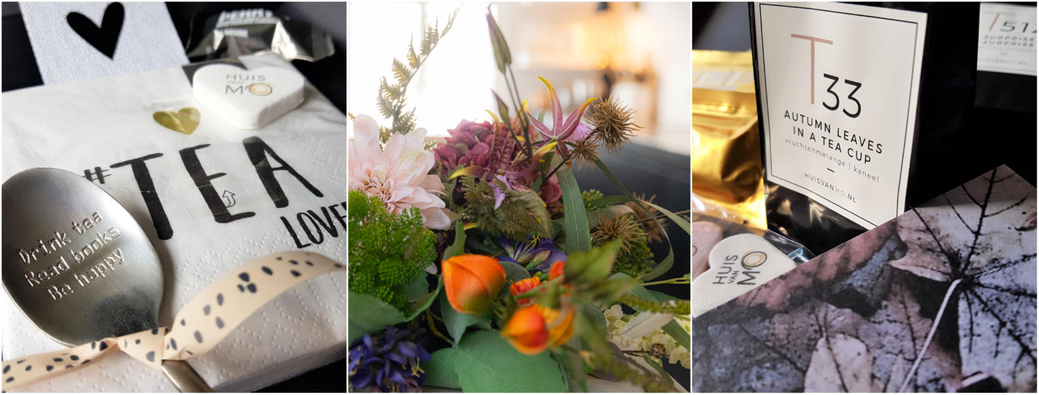 de herfst is het seizoen om lekker te genieten van heerlijke thee met iets lekkers erbij en prachtige kunstbloemen